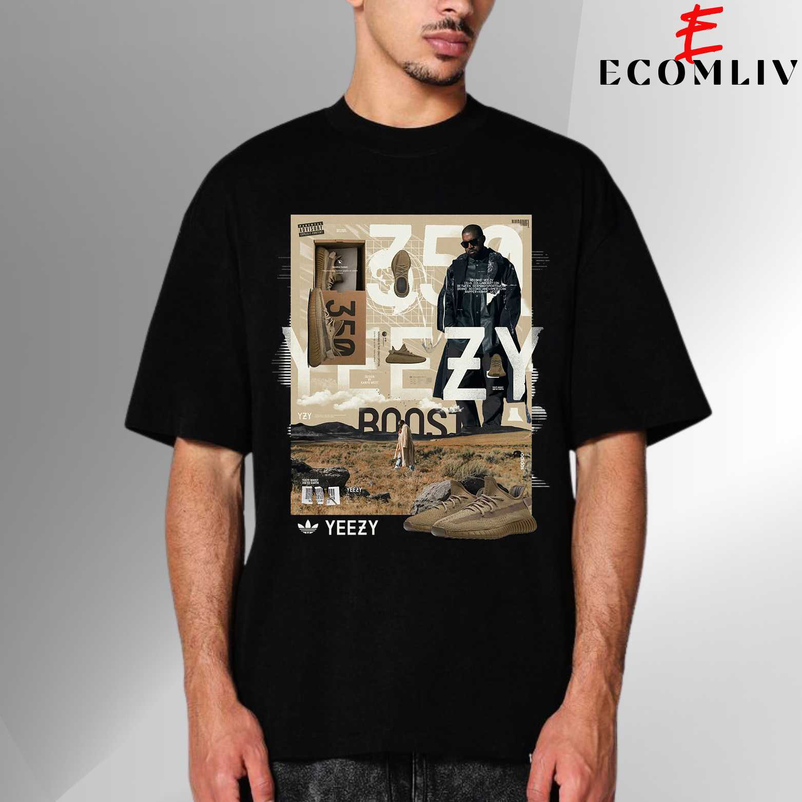 Adidas X Kanye West Unisex T-Shirt, Yeezy Collab Graphic Tee